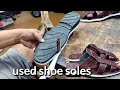 How to use used shoe soles to make slippers.