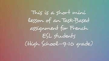 Task-Based Language Teaching Demonstration