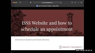ISSS Website and how to schedule an appointment video