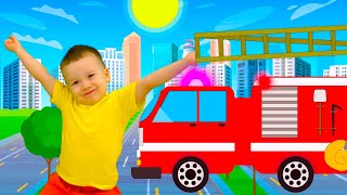 Синий трактор Песенки для детей Машинки Полицейская и Пожарная Экскаватор Супергрузовик Мультик