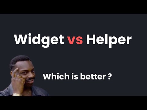 Helper method vs Separate Widget | Which is better ?