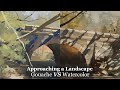 Approaching a landscape watercolor vs gouache