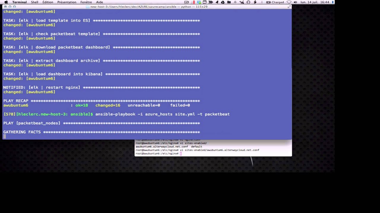 [tutoriel-azure-ansible] site.yml - phase 3 (packetbeat) - YouTube