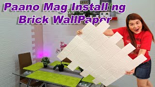 How to Install Brick Wallpaper (Tagalog) Foam Wall paper l ChampMom