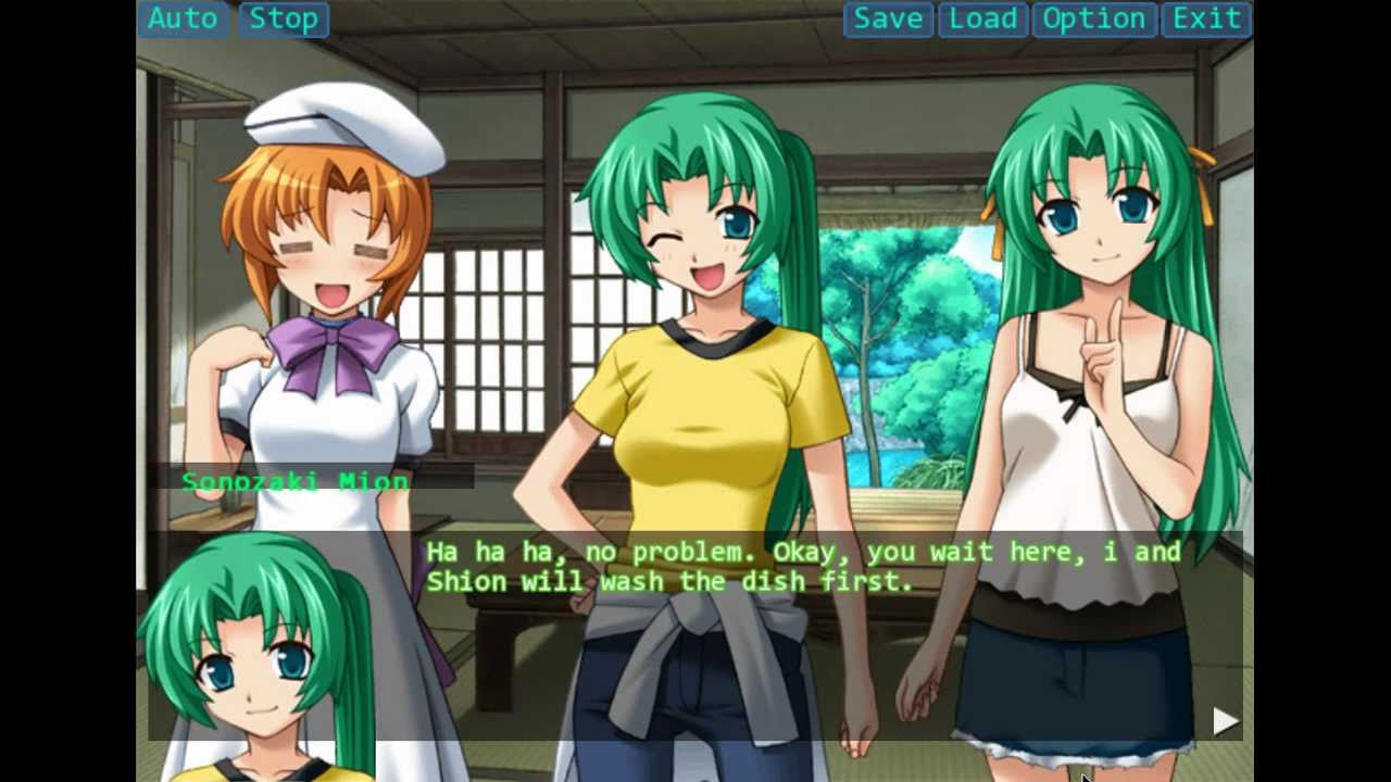 Higurashi Fanmade Visual Novel Visiting The Sonozaki Twins Youtube