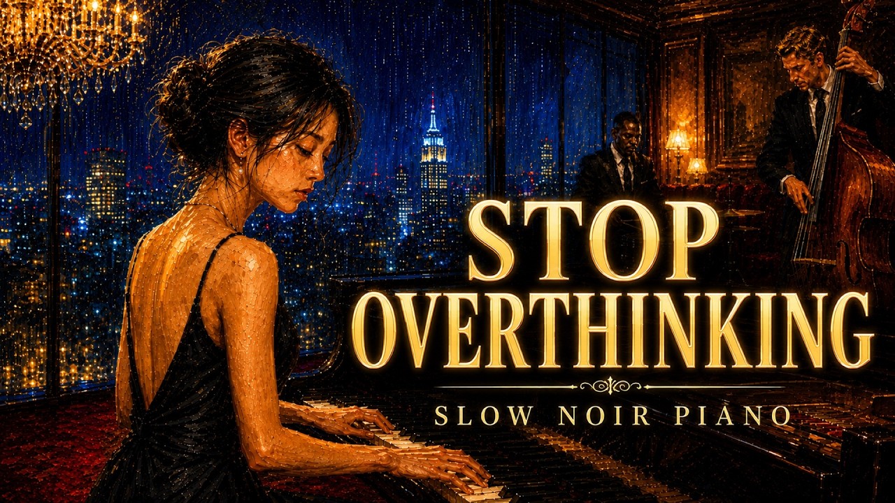Stop Overthinking at Midnight — 3.5 Hours of Slow Noir Piano Jazz