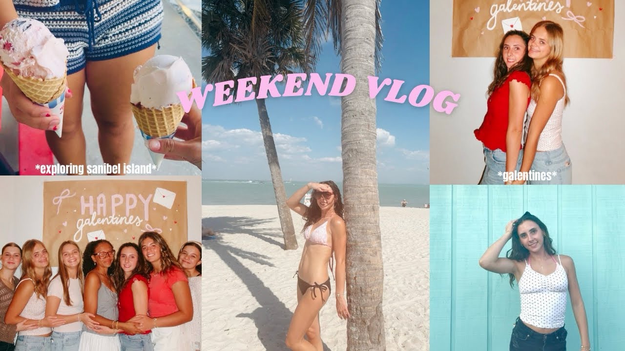 WEEKEND VLOG || exploring sanibel island (vacay!), galentines party, productive, hauls! 