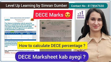 How to calculate DECE Percentage IGNOU Level Up Learning Simran Gumber