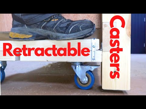 simple retractable casters for workbench