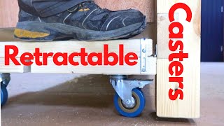 Simple Retractable Casters for Workbench