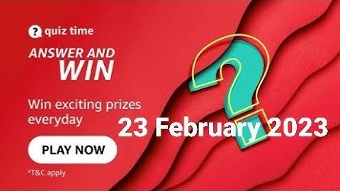Amazon Daily Quiz Time | 23 February 2023 | ₹1250 | Today Answers | Amazon Pay Balance | Answers