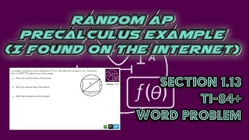 AP Precalculus Section 1.13 Example: TI-84+ Calculator Word Problem (Maximizing & Restricted Domain)