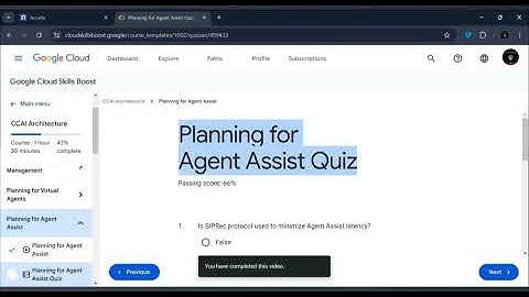 CCAI Architecture || The Arcade lessons || Quiz-Answer #qwiklabs #googlecloudcourse #arcade #gcp 🎉☁🚀