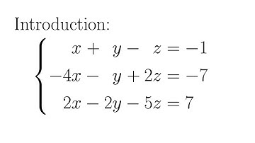 Introduction to Linear Systems of Equations with Three Variables