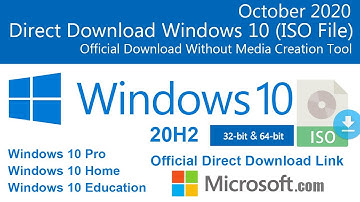 Official Direct Download Link Latest Windows 10 October 2020 20H2 ISO File Clean Untouched