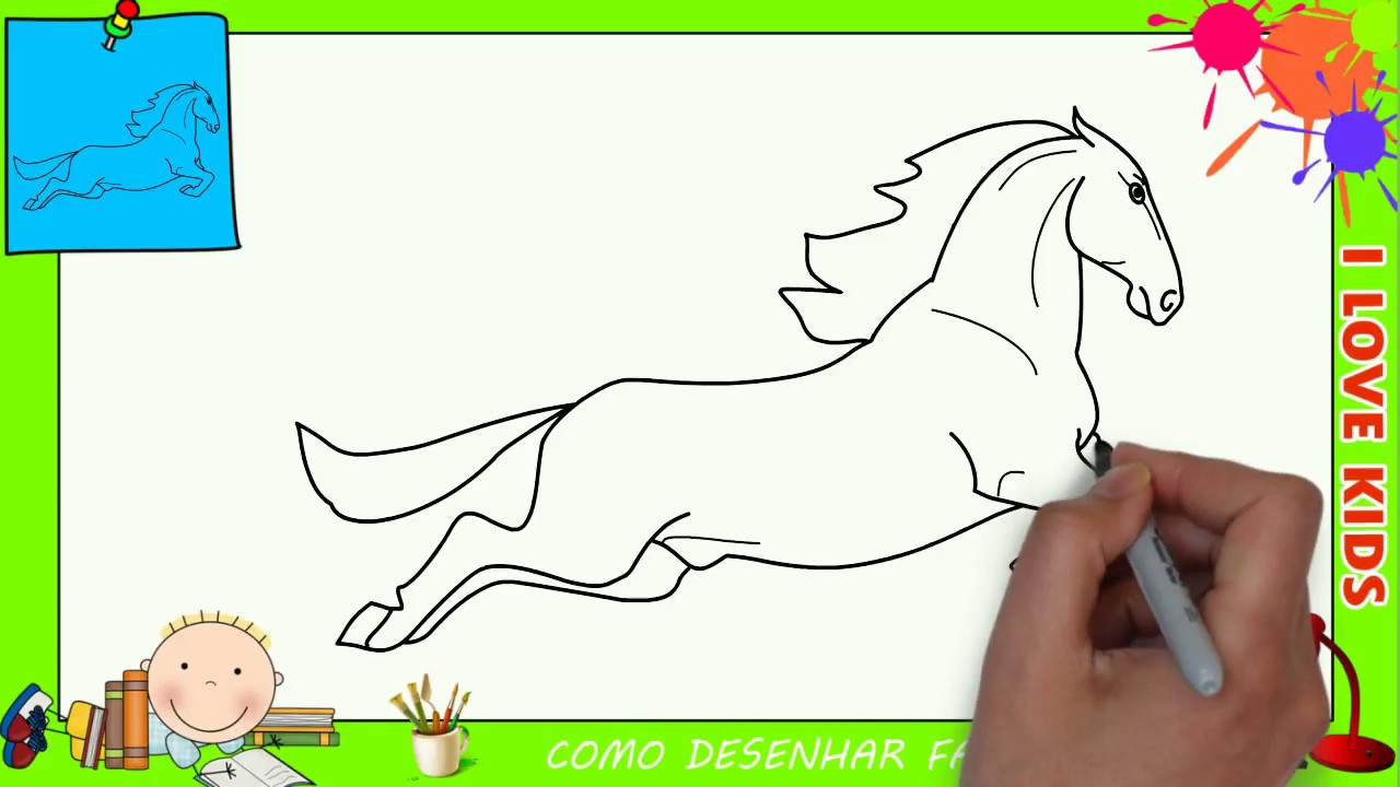 Como desenhar um cavalo de frente - Como desenhar