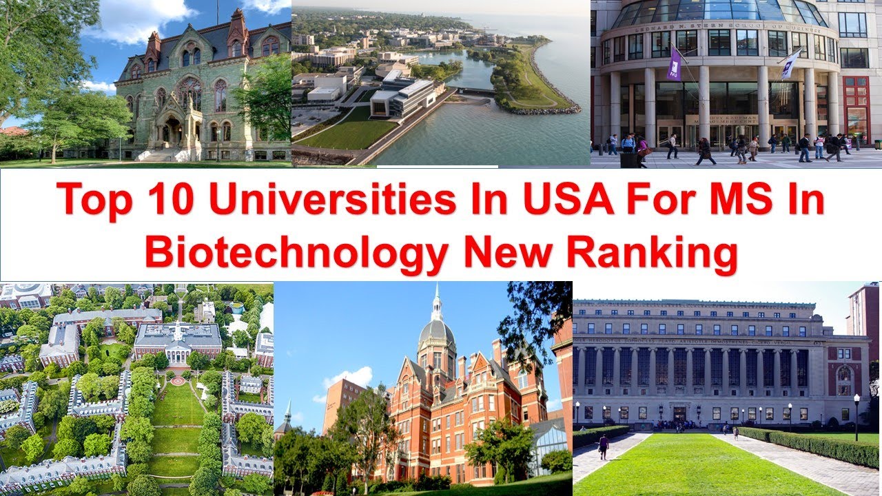 Top 10 UNIVERSITIES IN USA FOR MS IN BIOTECHNOLOGY New Ranking YouTube