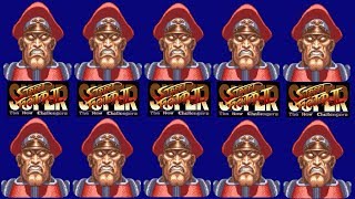 【SFC スーパースト２】『全キャラ vs ベガ』最高難易度 -All Characters vs Bison CPU LEVEL MAX-【SNES Super Street Fighter2】