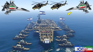 Israel Navy aircraft carrier badly destroyed by Plasteni SU-54 fighter jets GTA-5