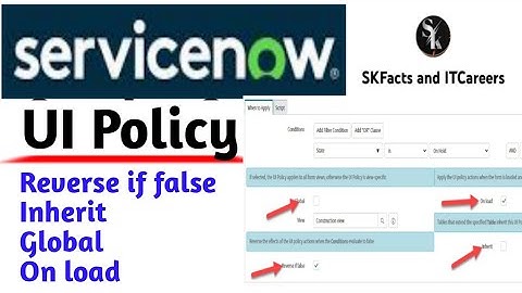 UI policy Important Options || Reverse if false, inherit, global, on load
