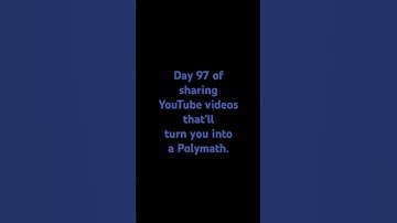 Day 97 of sharing YouTube videos that’ll turn you into a Polymath. #lifehacker #dontmesswith #take