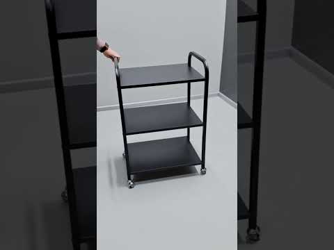 Візок манікюрний чорний салон краси ДСП чорний столик косметолога на колесах етажерка для татуажу R 24, відео 1