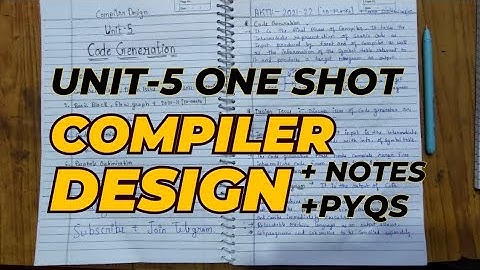 Compiler design one shot | Unit 5 | previous year question | aktu | cd one shot | Aktu Exams