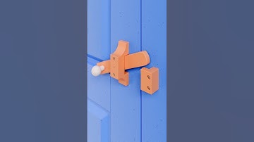 Cool Wooden Door Latch Concept #3d #animation #wooddoor #doorlock #satisfying #diy #