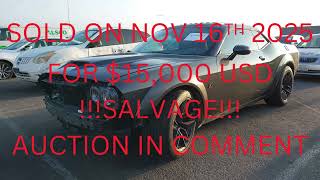 2C3CDZFJXKH708586 SOLD $15,000 USD