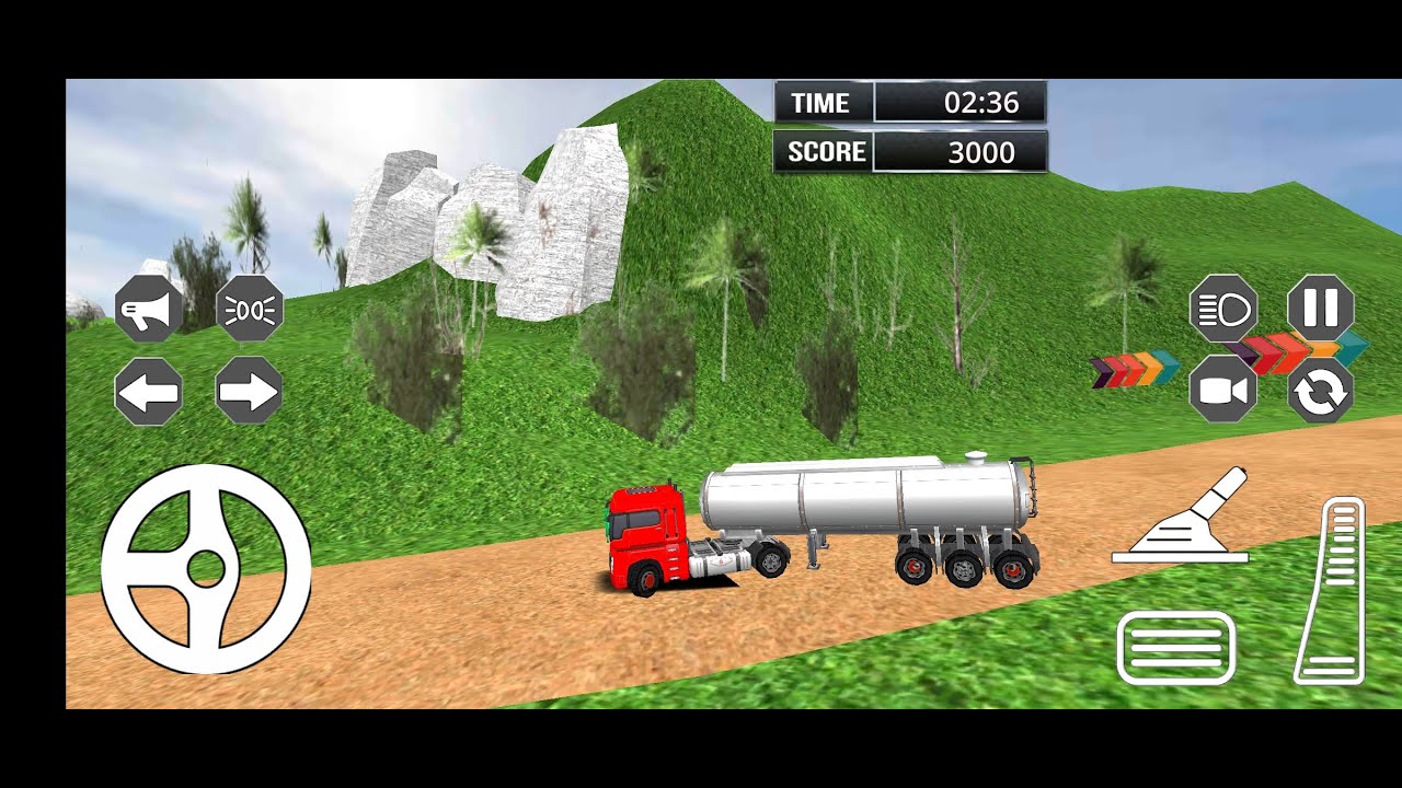 Oil truck driving simulator game play video oil truck driving very hard
