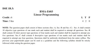 @Linear programming syllabus for the #B.Sc 6th semester