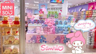 Sanrio shopping at the mall MINISO Organization, plushies, stationery, backpacks!