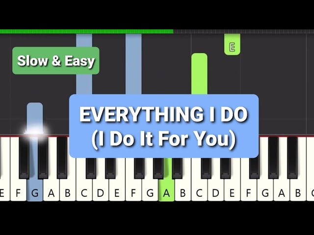 Bryan Adams - Everything I Do (I Do It For You) Slow Easy Piano Tutorial