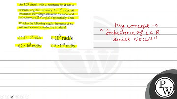 The figure shows a series LCR circuit: For such a circuit, the impe...