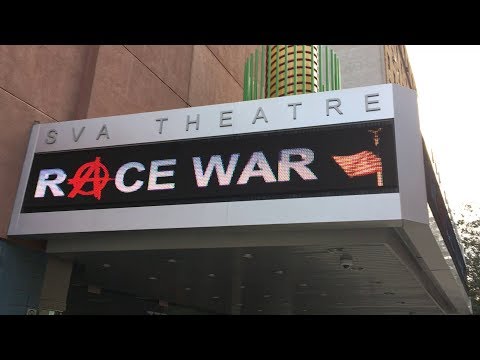 New York - SVA Theater Marquee Test for Race War