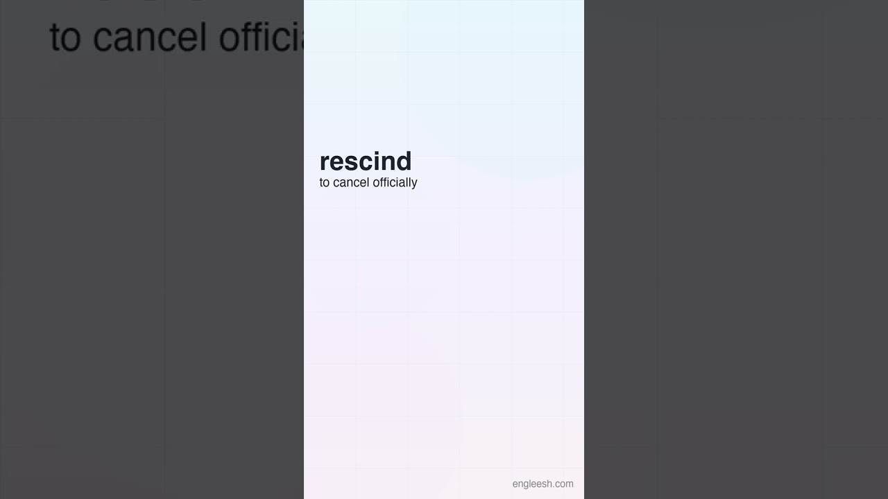 What Does 'Rescind' Mean? | English Vocabulary