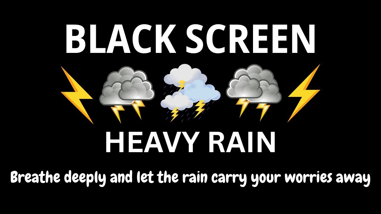 Rain and Thunder Atmosphere | BLACK SCREEN | Sleep Soundscape