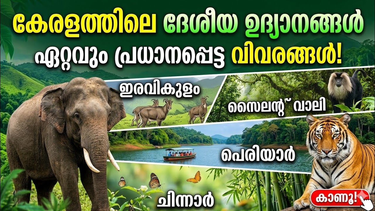 Psc topic :കേരളത്തിലെ ദേശീയ ഉദ്യാനങ്ങൾ ( National Parks in Kerala )