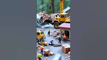 Realistic Miniature Construction Site | Tiny Workers in Action #minature #tinyworkers #shorts