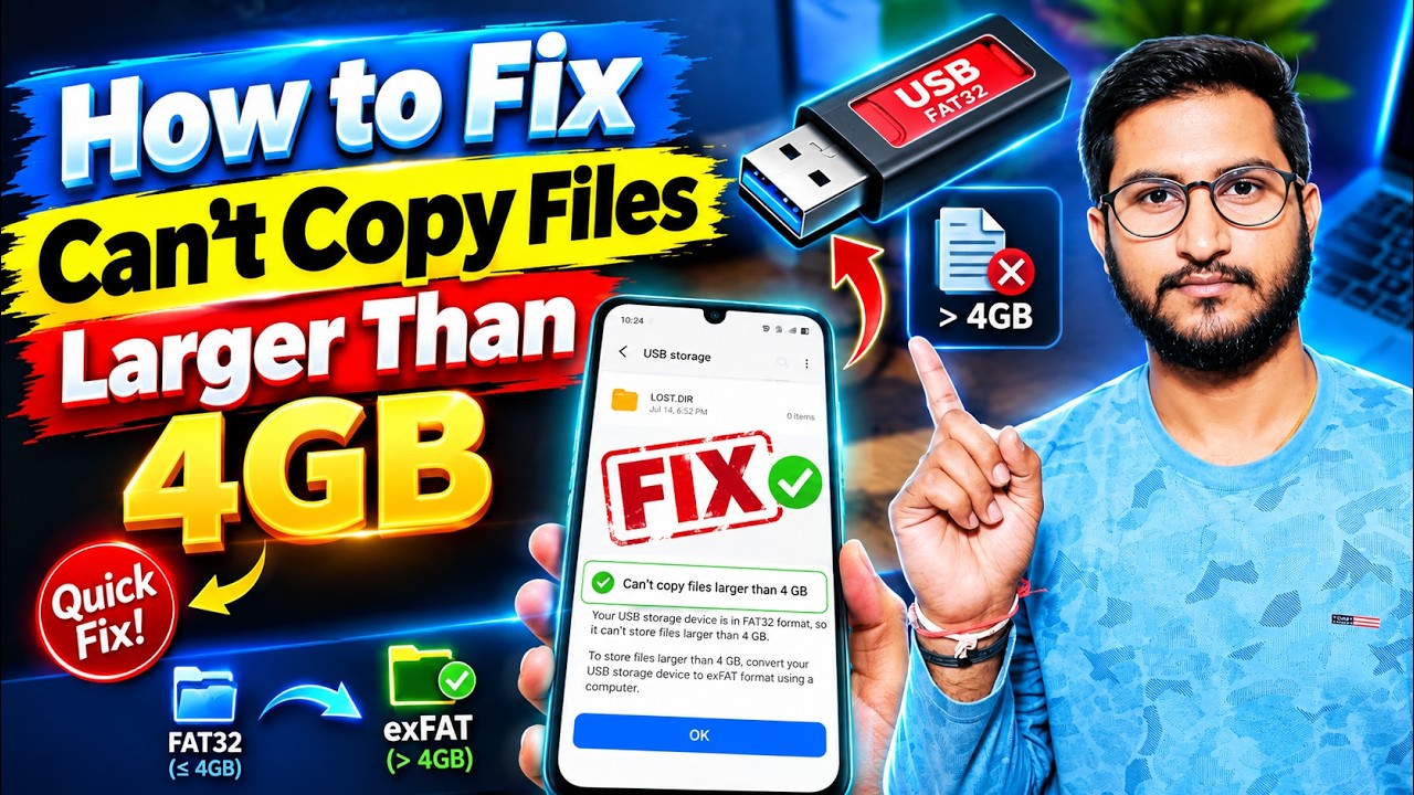 FIX Your Pendrive NOW and Copy Files LARGER Than 4GB [Mobile] - YouTube