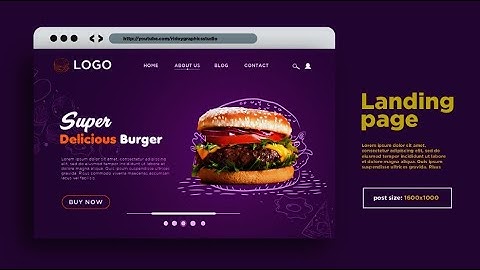 Website  landing page design for Burger foods restaurant in Photoshop cc 2020