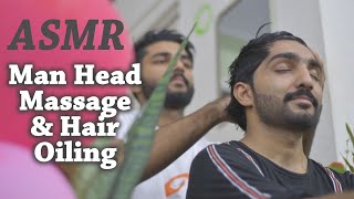 ASMR Man Head Massage and Hair Oiling Video | Free Stock Footage for Youtube Videos