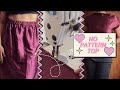 No Pattern Sewing ✨ Convert Skirt into Top Using Only Rectangles | upcycling 