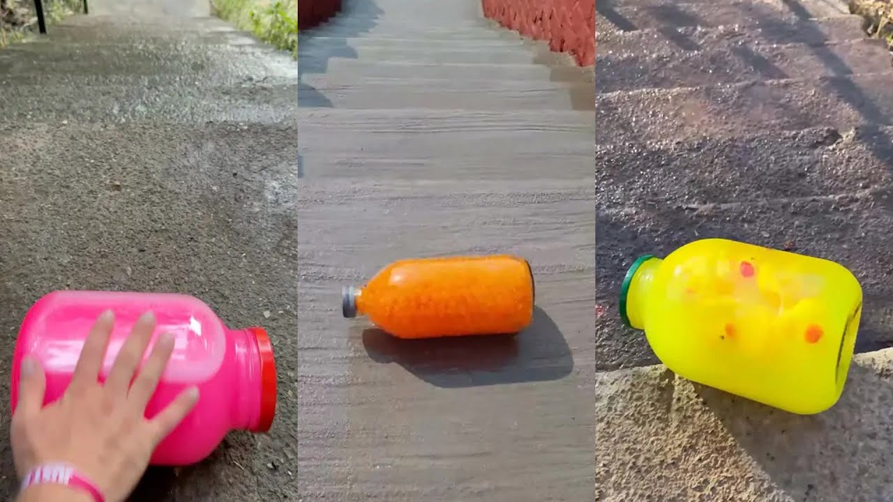 Breaking Glass Bottles and Balloon Drop ⚠️ Crushing Crunchy & Soft Things ! 