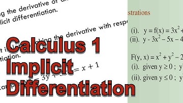 Calculus 1 - Section 3.1: Implicit Differentiation