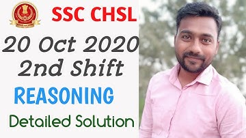 Reasoning | SSC CHSL 2019 | 20 Oct 2020 Shift-2 Solution | by Arvind Sir || Sharv Academy