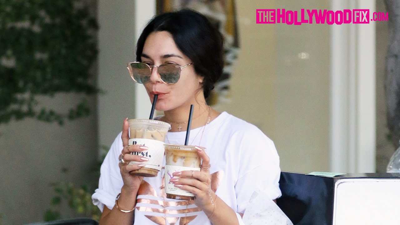 Vanessa Hudgens Stops For A Quick Caffeine Fix At Alfred's On Melrose Place 8.24.16