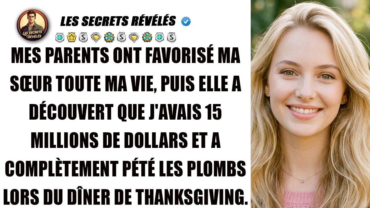 Quand ma sœur a hurlé « Tu nous as menti pendant des années, tu nous dois bien ça ! » à travers la table de Thanksgiving, j'ai senti le regard de mes parents se poser sur moi comme si j'étais une...