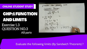 Sandwich theorem | Exercise 1.3 question.no 3( i to xii) | Chp: 1 Function and limit | 2nd-year math