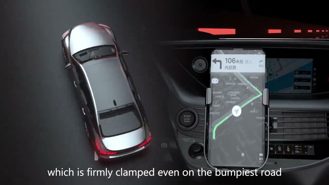 15W Car Wireless Charger Infrared Sensor Qi in Car Air Vent Mount Holder  360 view